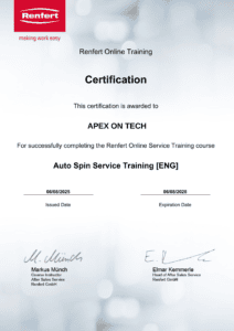 Renfert-Auto-Spin-Service-Training-Certificate