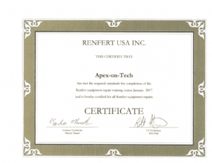 Renfert-USA-Equipment-Repair-Certificate